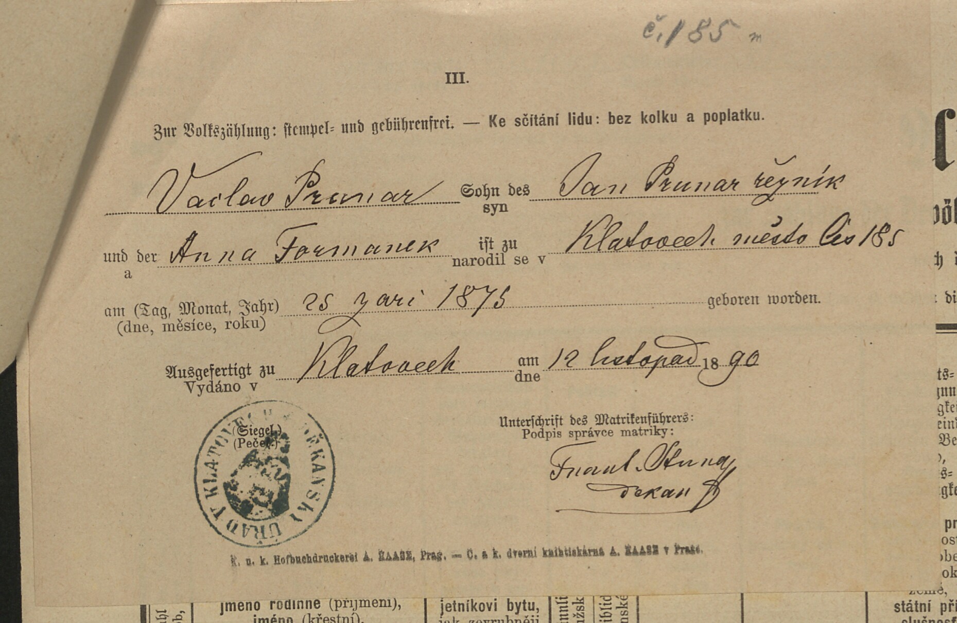 9. soap-kt_01159_census-1890-klatovy-mesto-cp185_0090