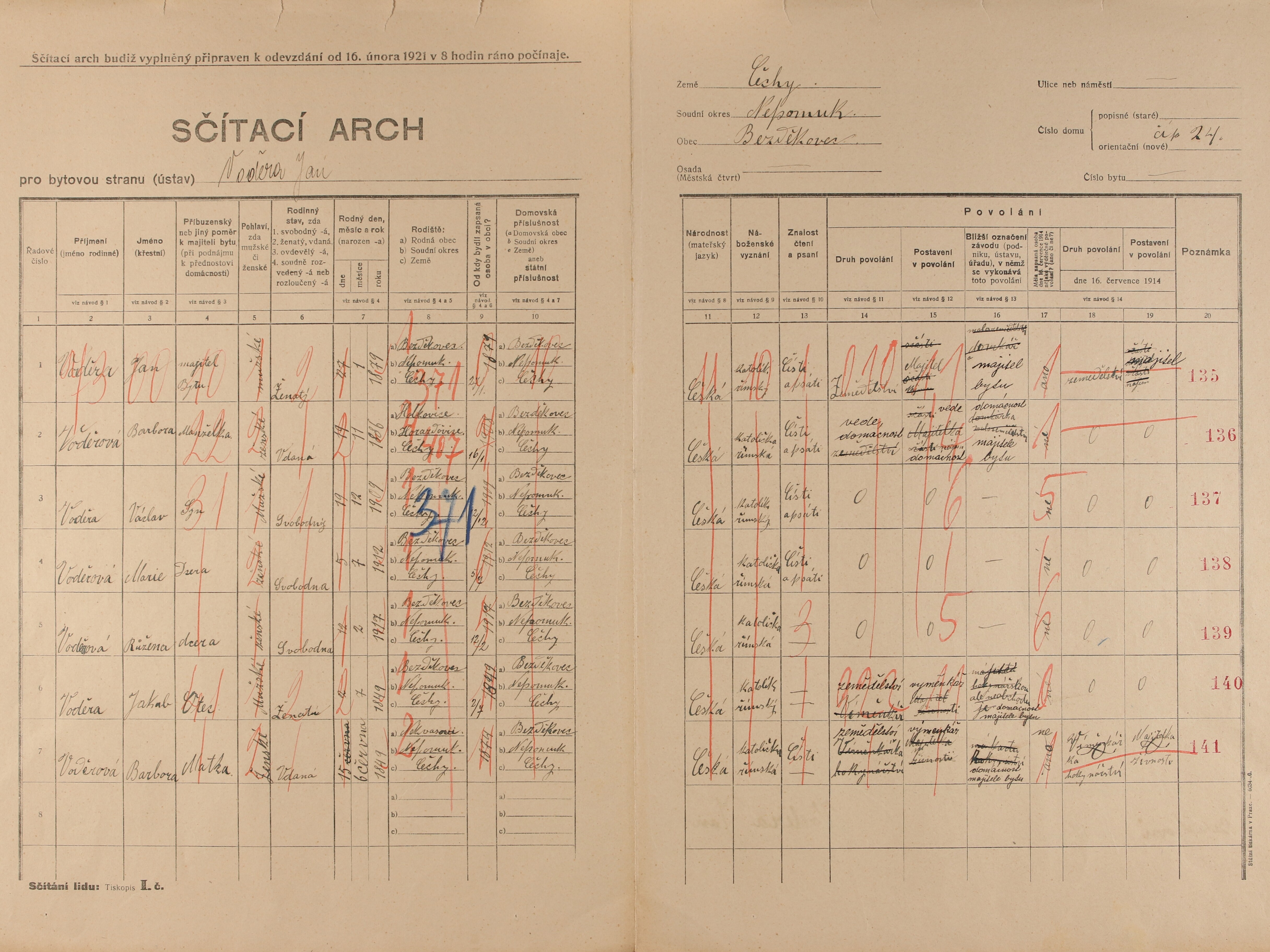 2. soap-pj_00302_census-1921-bezdekovec-cp024_0020