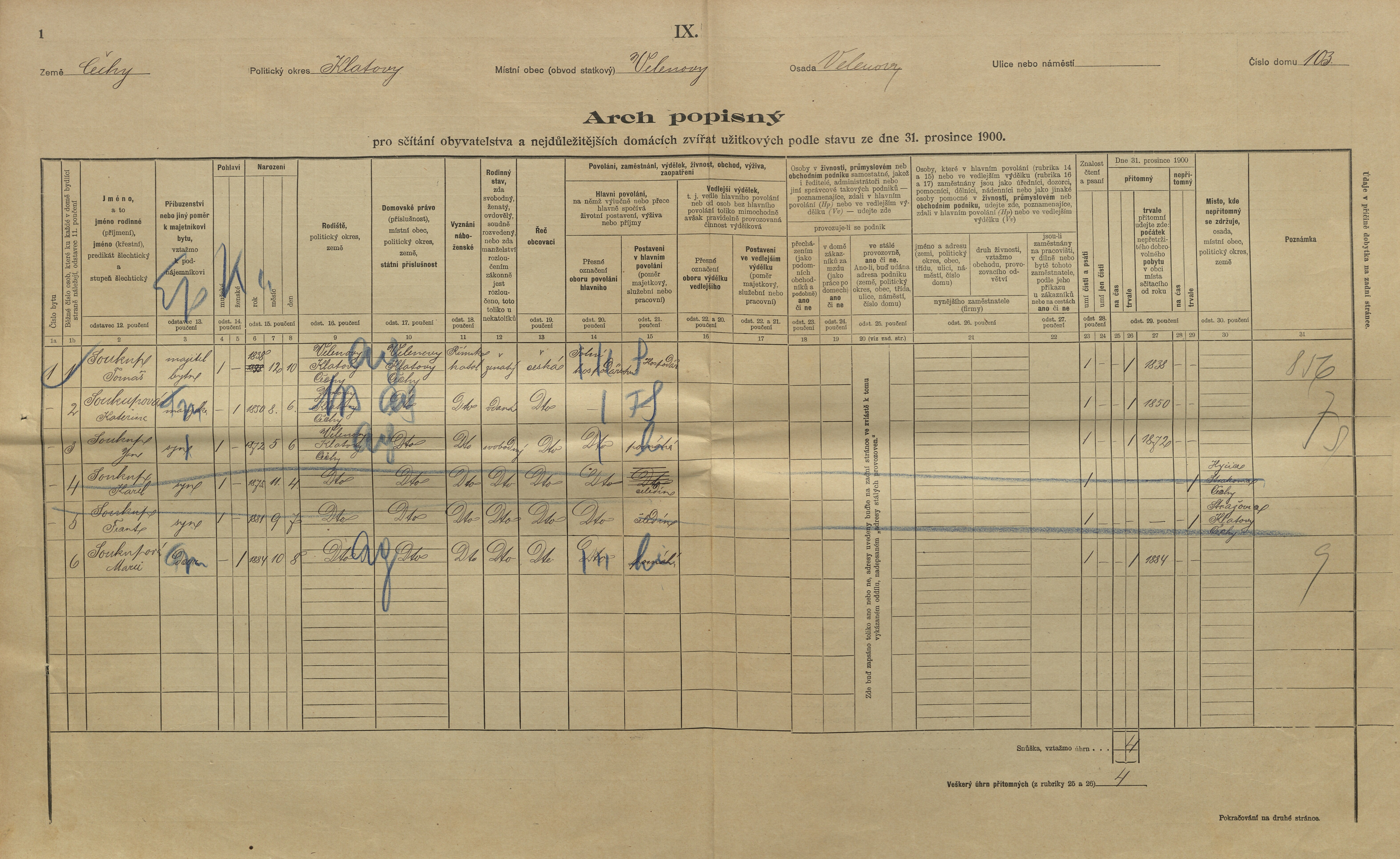 1. soap-kt_01159_census-1900-velenovy-cp103_0010