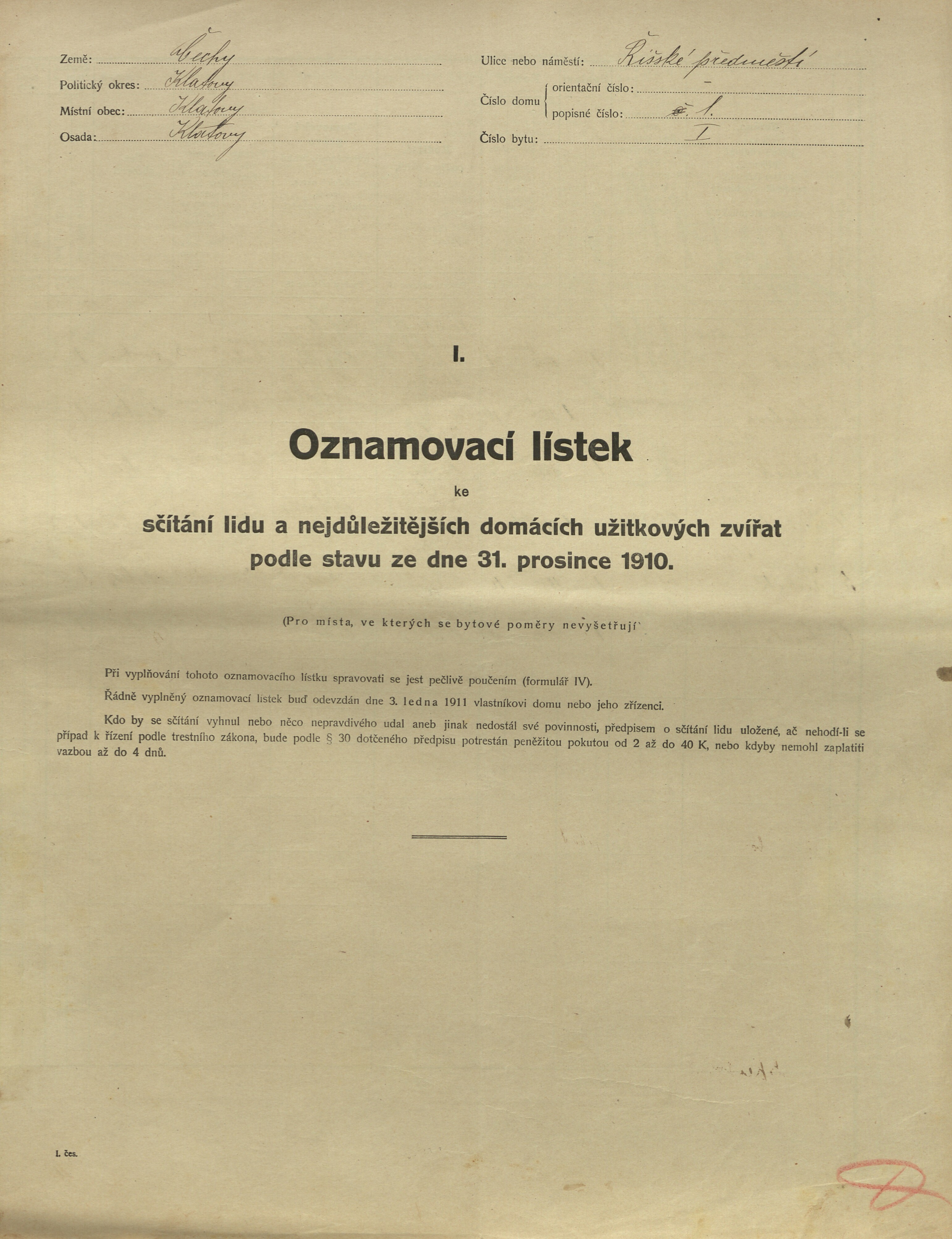 1. soap-kt_01159_census-1910-klatovy-risske-predmesti-cp001_0010