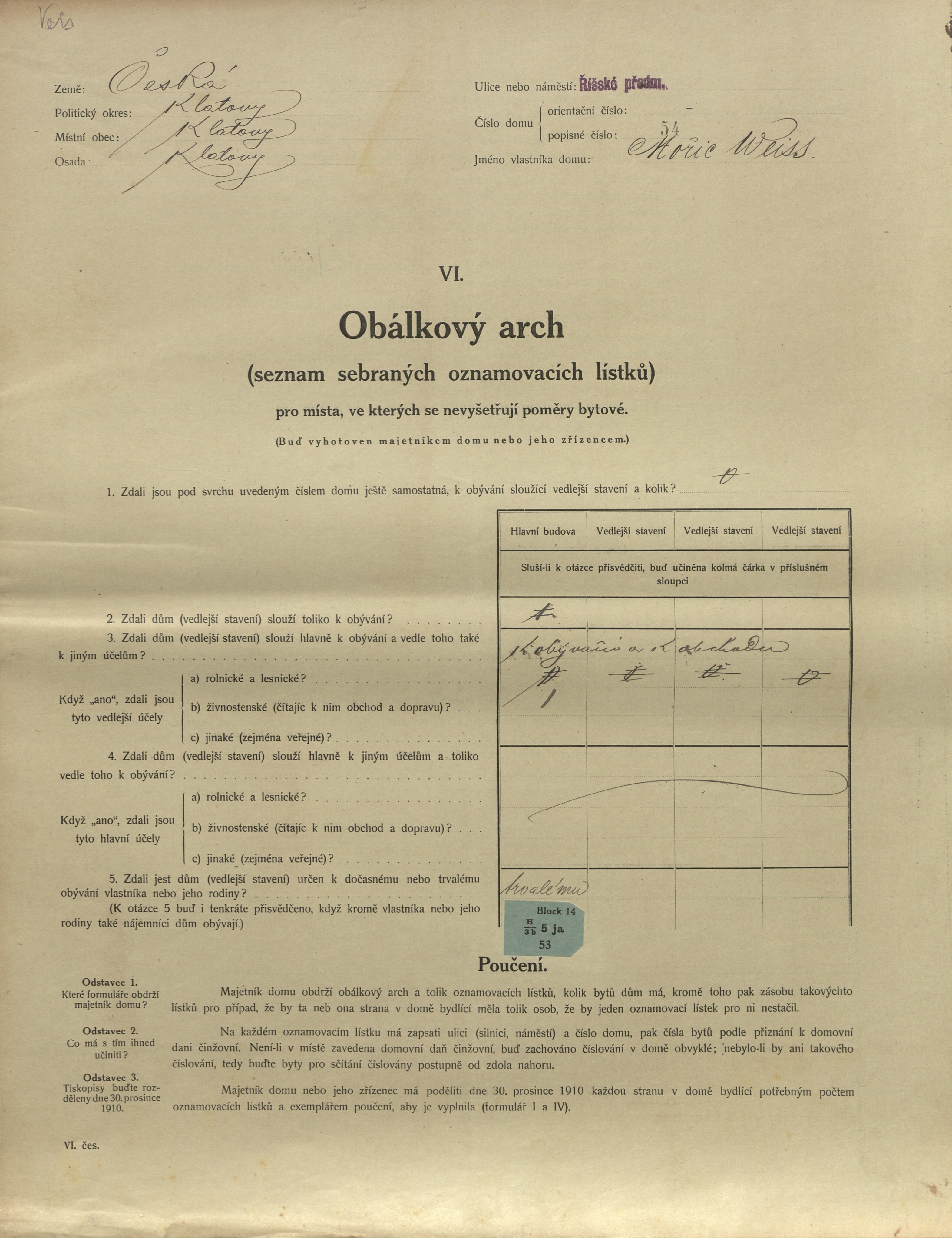 1. soap-kt_01159_census-1910-klatovy-risske-predmesti-cp054_0010