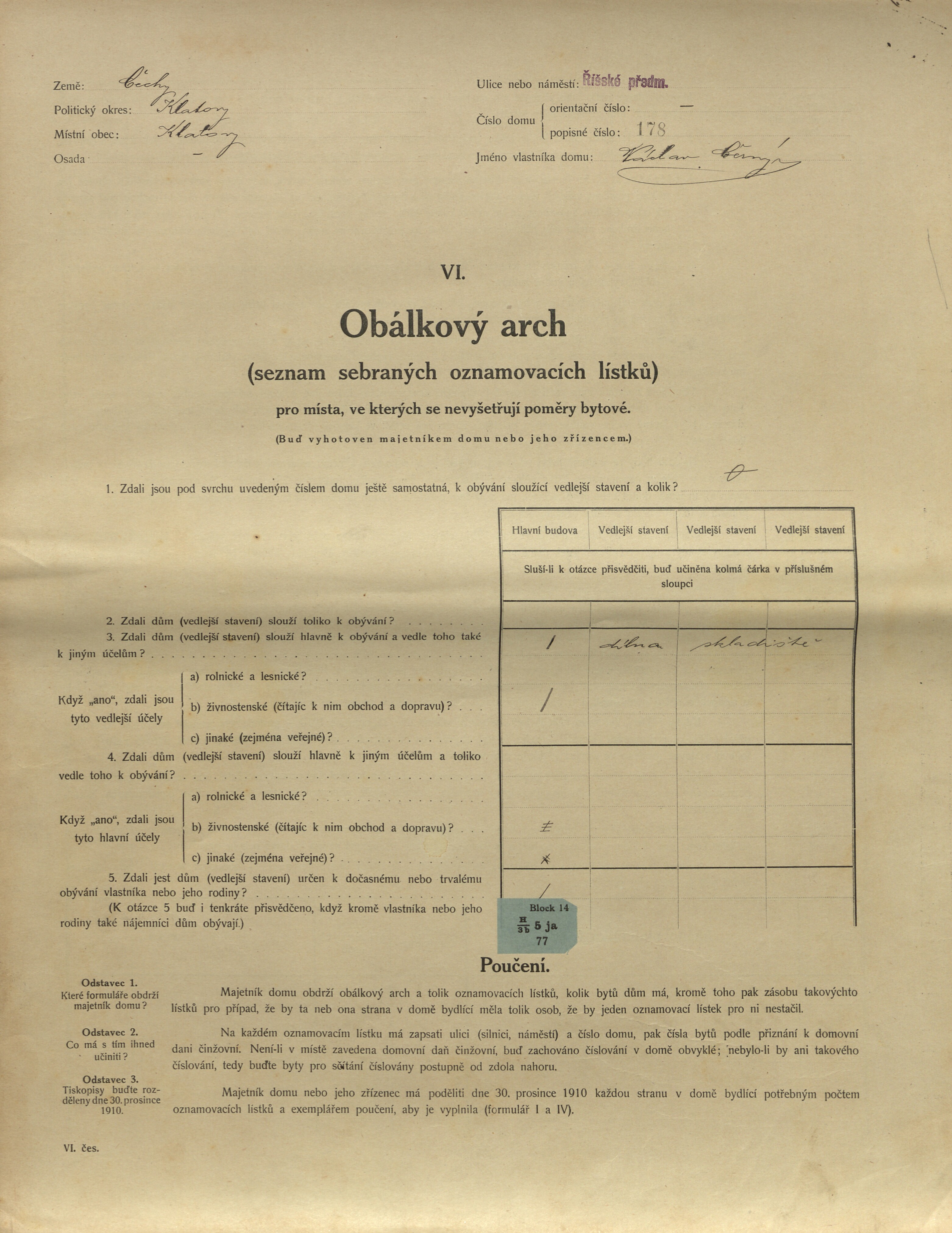 1. soap-kt_01159_census-1910-klatovy-risske-predmesti-cp178_0010