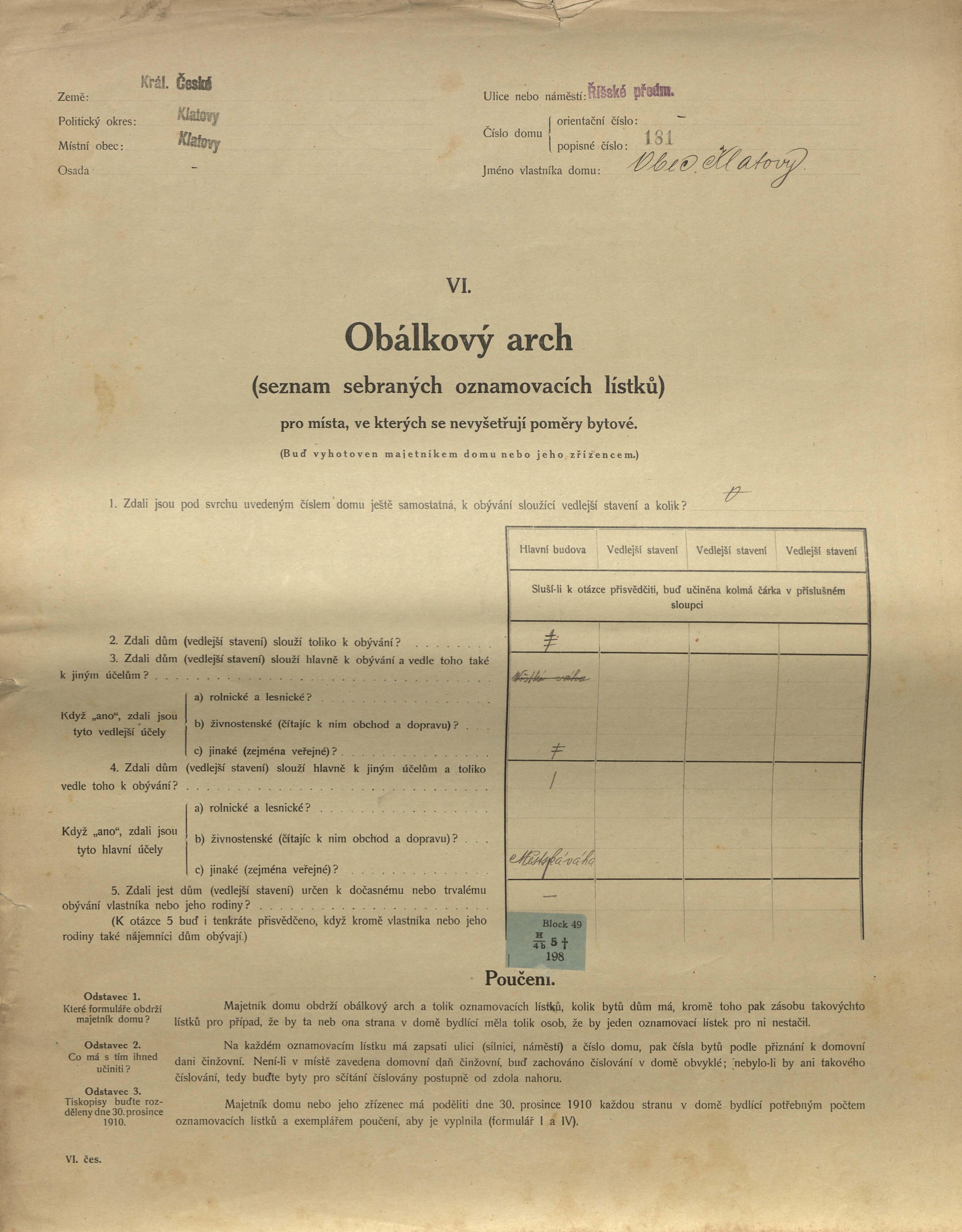 1. soap-kt_01159_census-1910-klatovy-risske-predmesti-cp181_0010