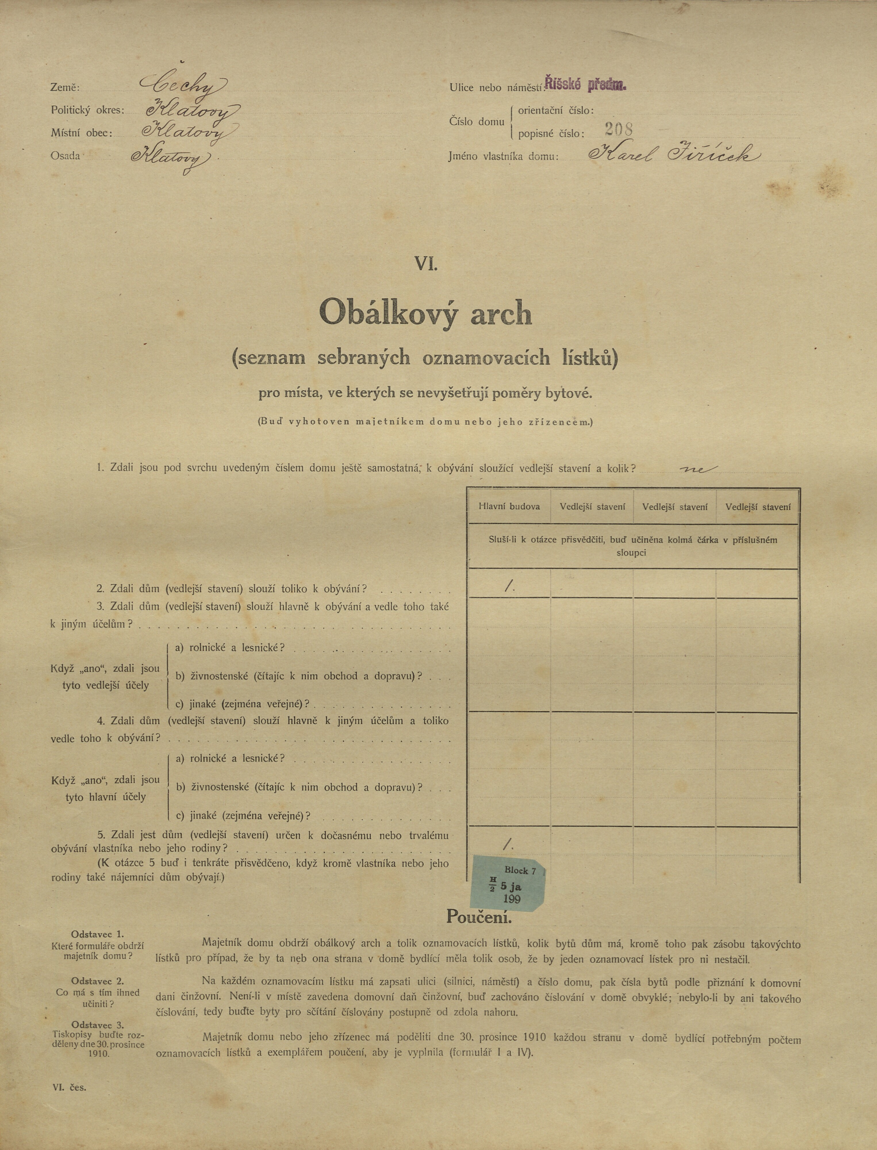 1. soap-kt_01159_census-1910-klatovy-risske-predmesti-cp208_0010