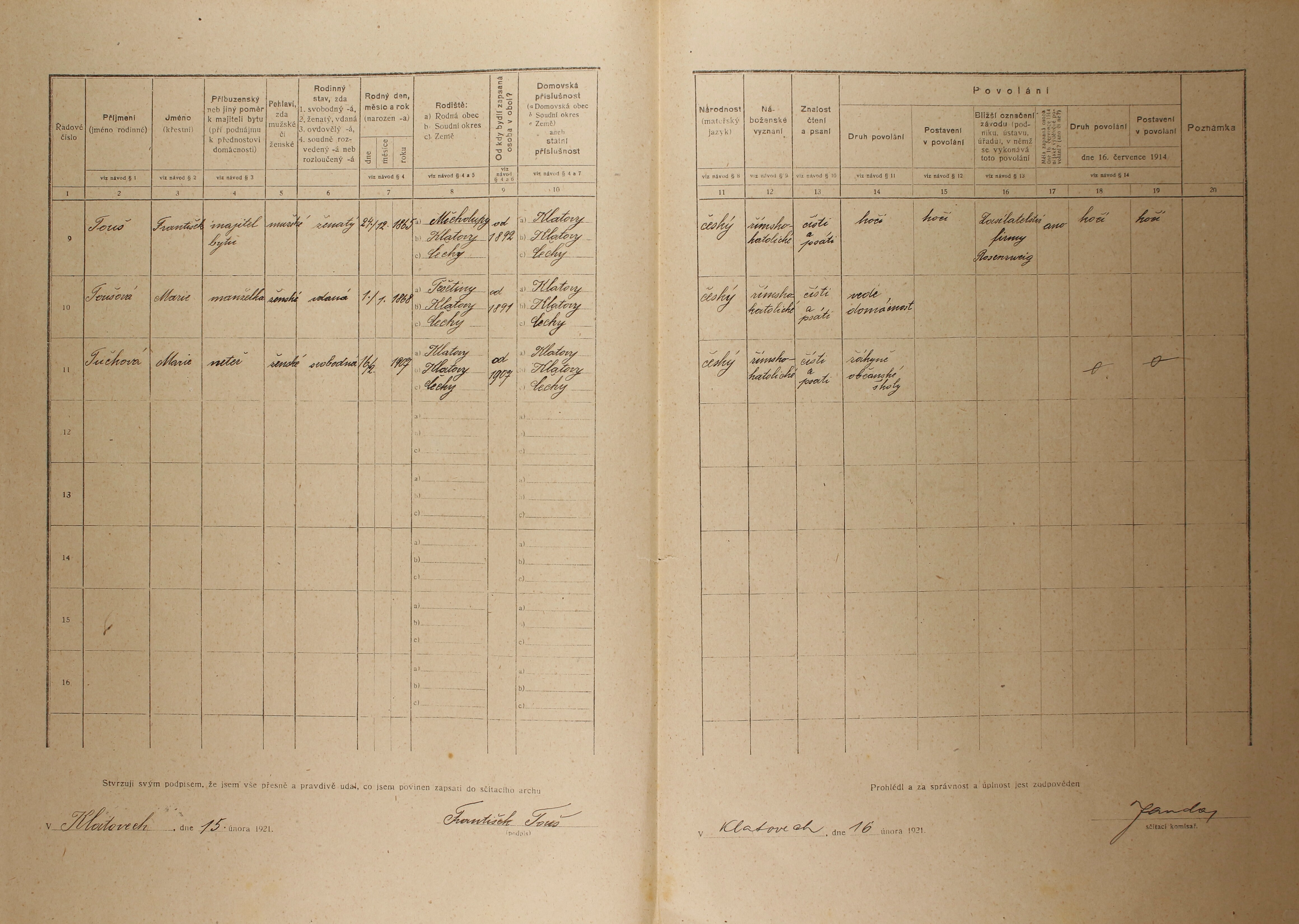 9. soap-kt_01159_census-1921-klatovy-prazske-predmesti-cp154_0090