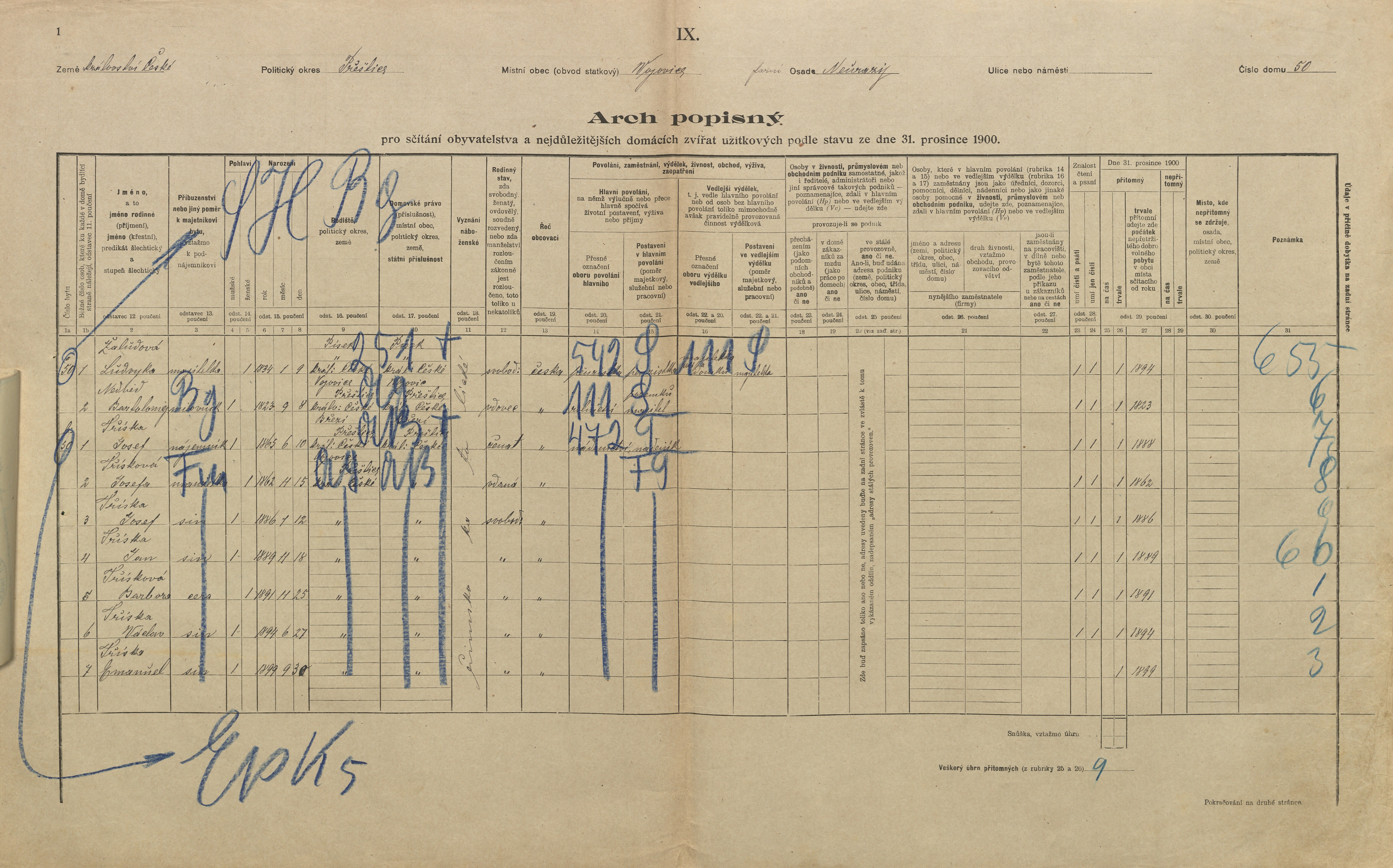 1. soap-pj_00302_census-1900-vojovice-cp050_0010