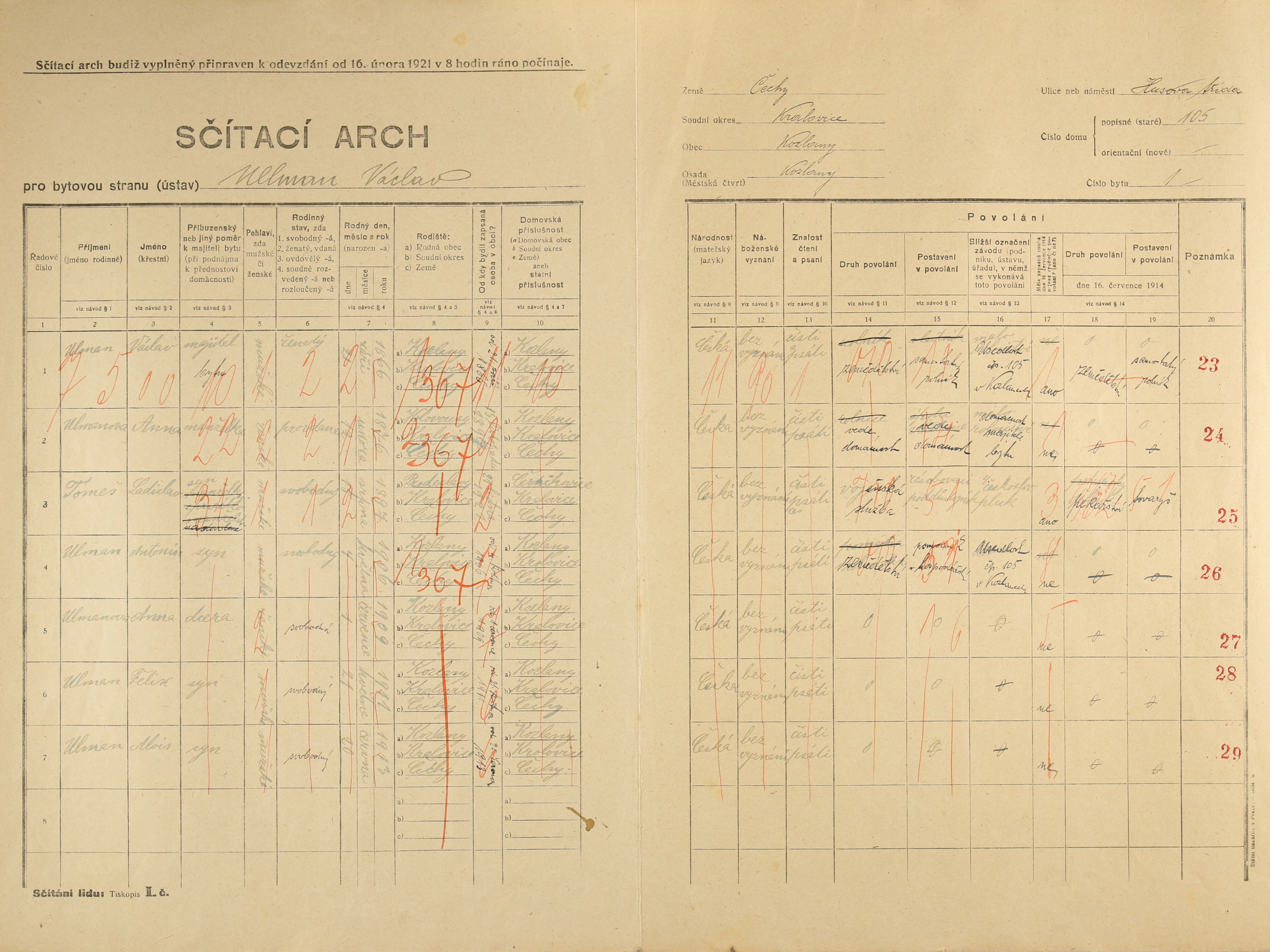 2. soap-ps_00423_census-1921-kozlany-cp105_0020