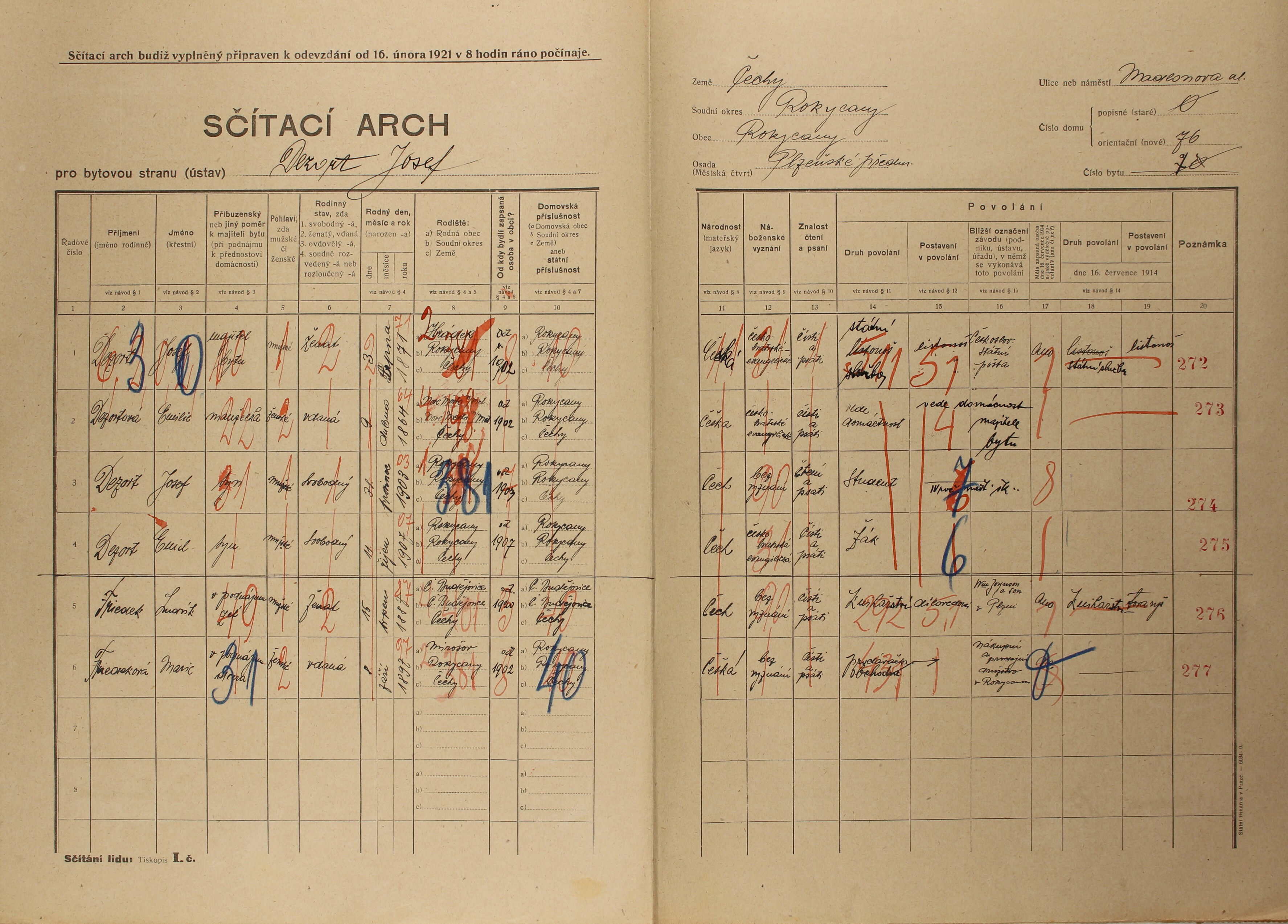 14. soap-ro_00002_census-1921-rokycany-plzenske-predmesti-cp076_0140