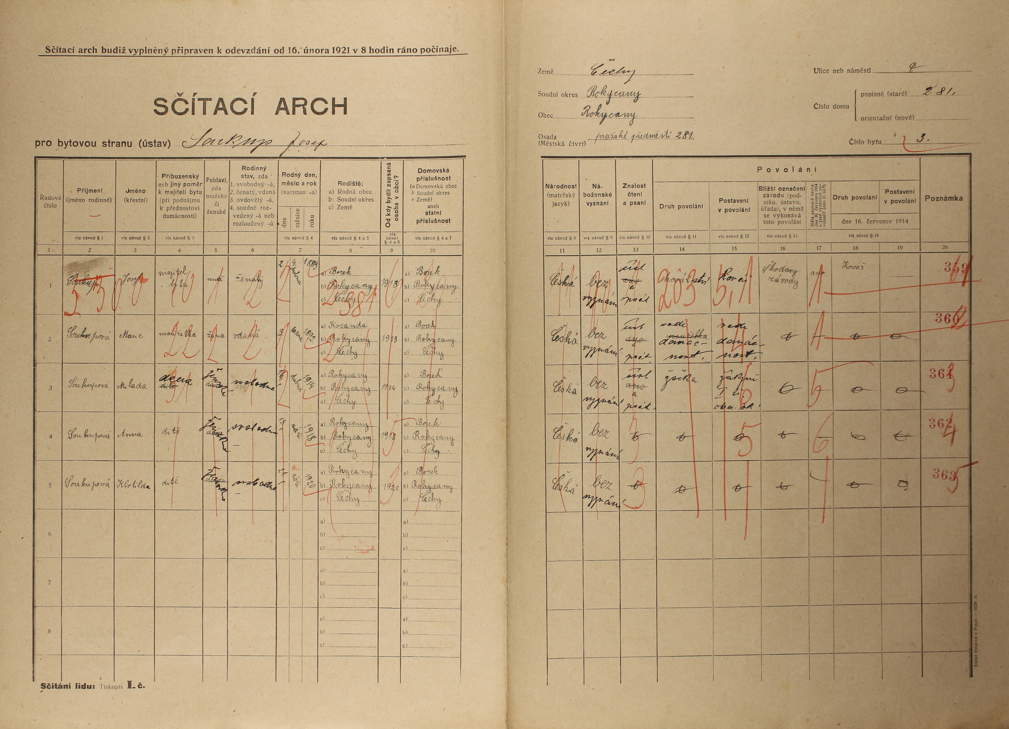 6. soap-ro_00002_census-1921-rokycany-prazske-predmesti-cp281_0060